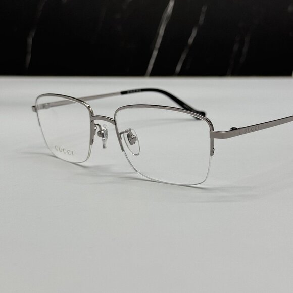 NEW GUCCI GG0863OA 003 SQUARE SILVER METAL EYEGLLASSES GUCCI - Picture 5 of 11